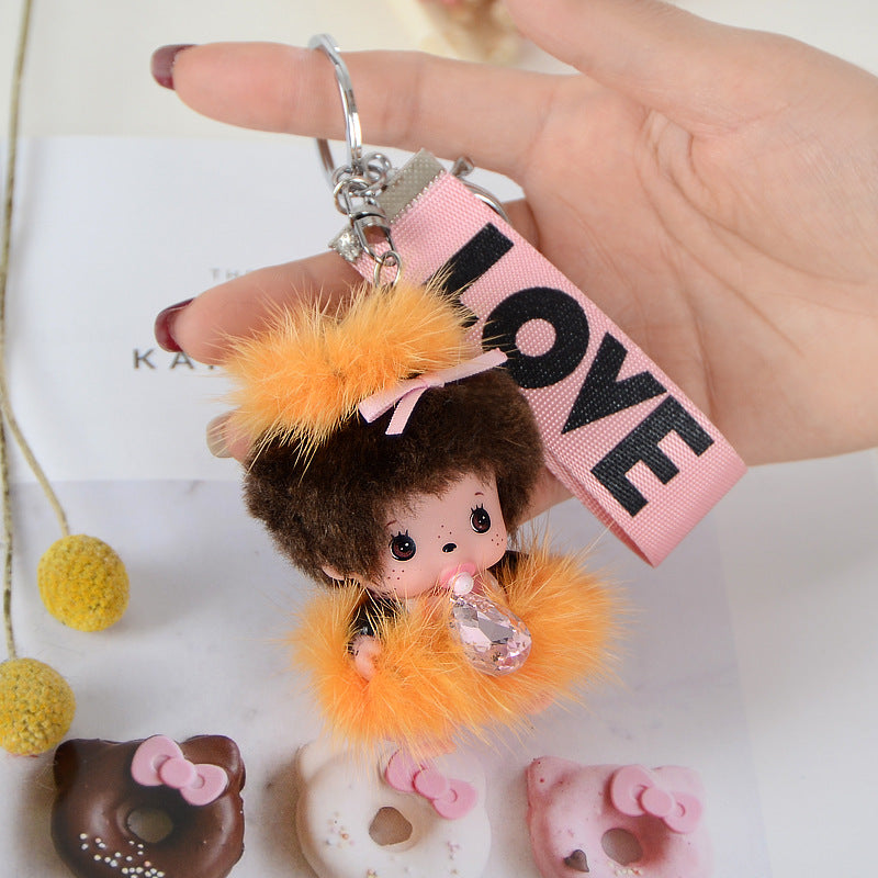Mink Hair Monchi Keychain