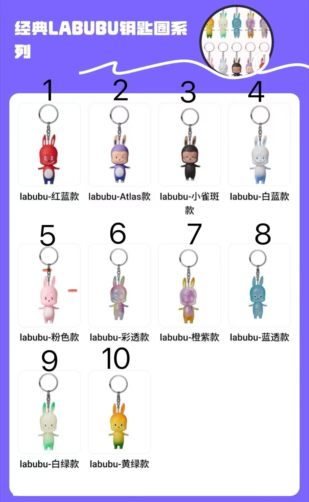 Labubu Classic Keychain Series