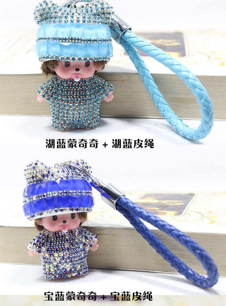 Monchi leather rope keychain