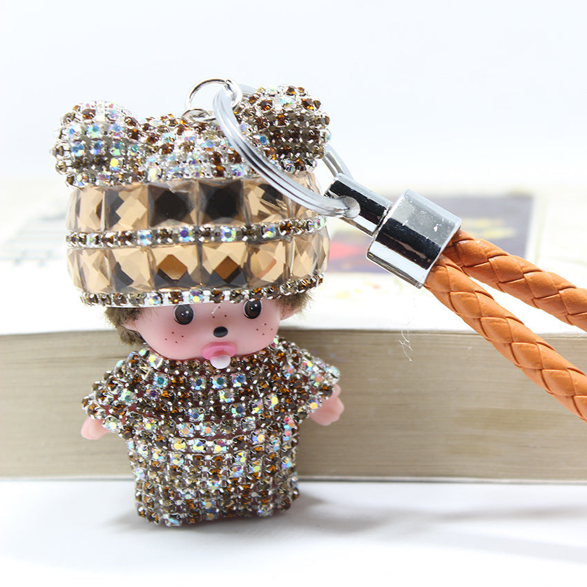 Monchi leather rope keychain