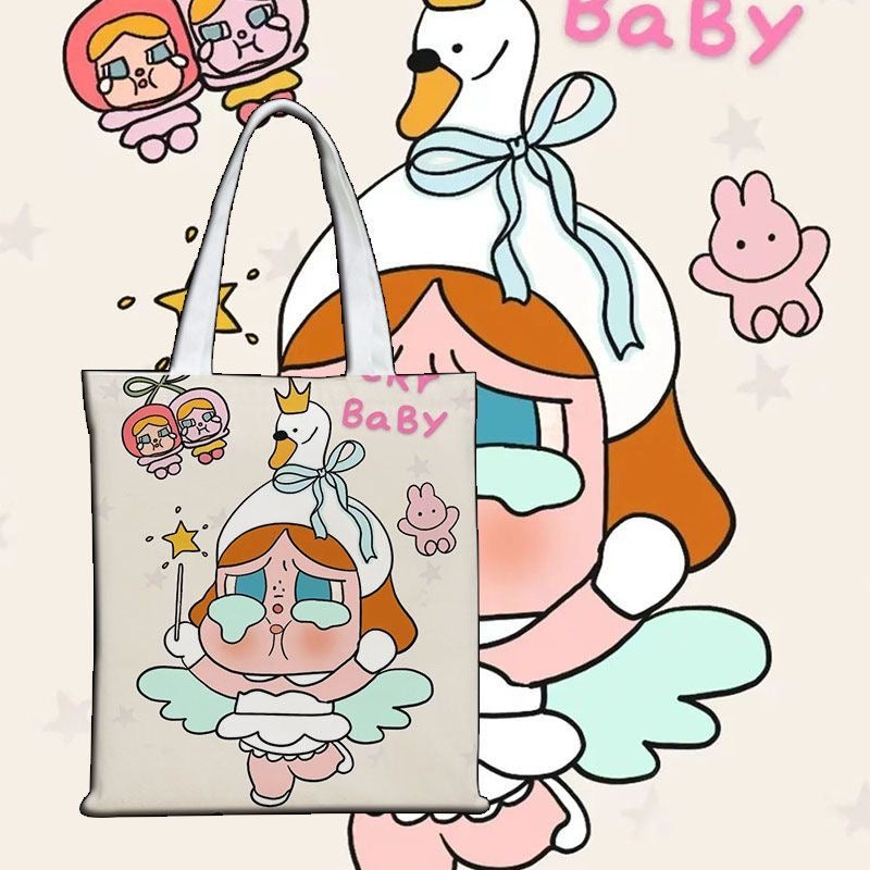 Crying baby tote bag