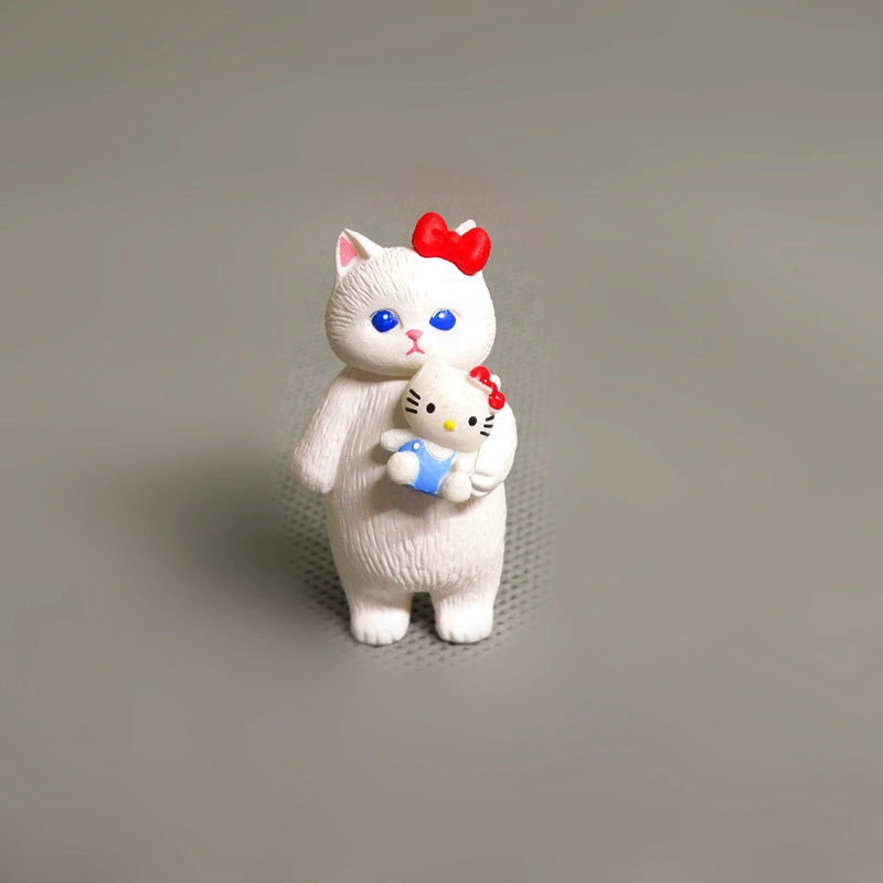 Cute drag cat, kitten doll DIY handmade, doll figure ornament