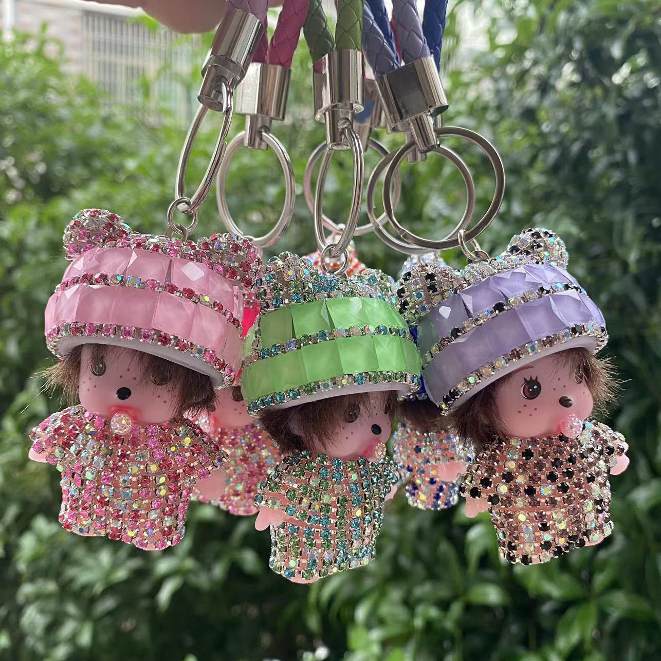 Monchi leather rope keychain