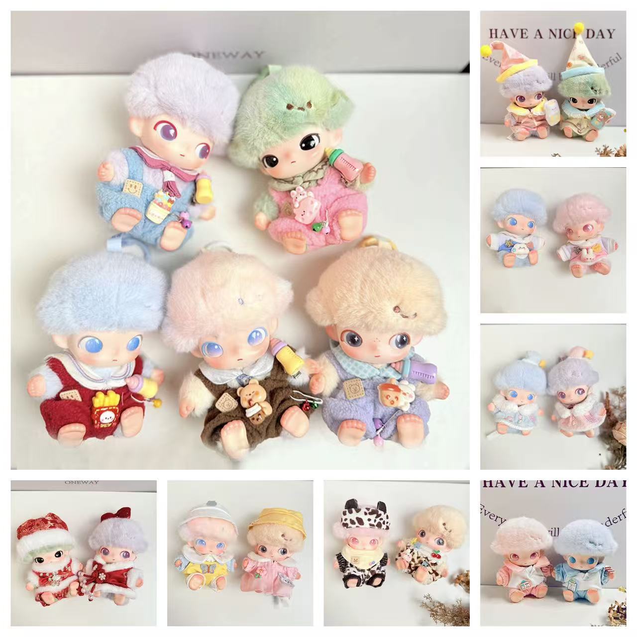 New Life Diary Series Baby Clothes Vinyl Plush Pendant Overalls