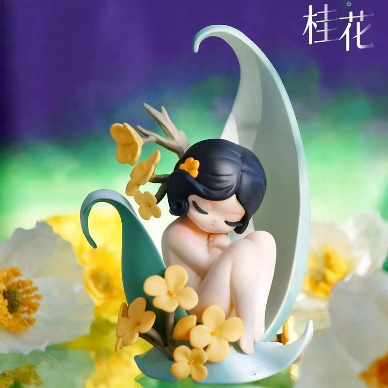 Sleeping Flower Elf series figure ornament