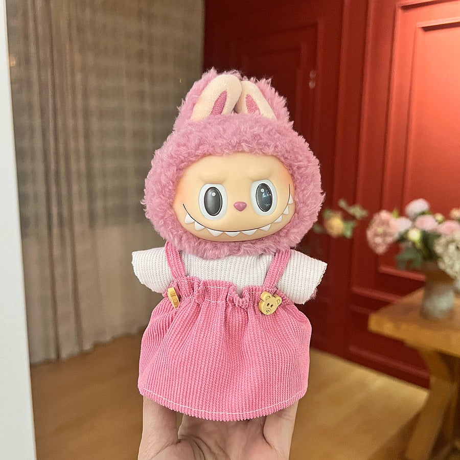 17Cm labubu baby clothes generation vinyl face pendant plush doll for clothes set wholesale price