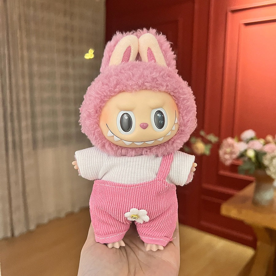 17Cm labubu baby clothes generation vinyl face pendant plush doll for clothes set wholesale price