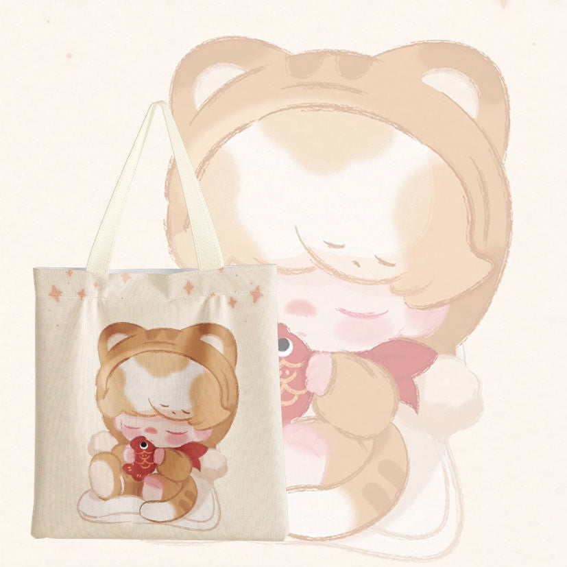 Dimmo cartoon cute ins wind self-printed canvas bag