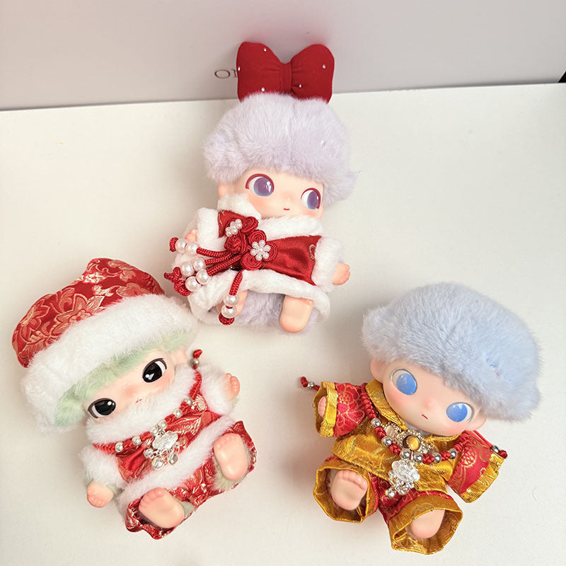 New Life Diary Series Baby Clothes Vinyl Plush Pendant Overalls