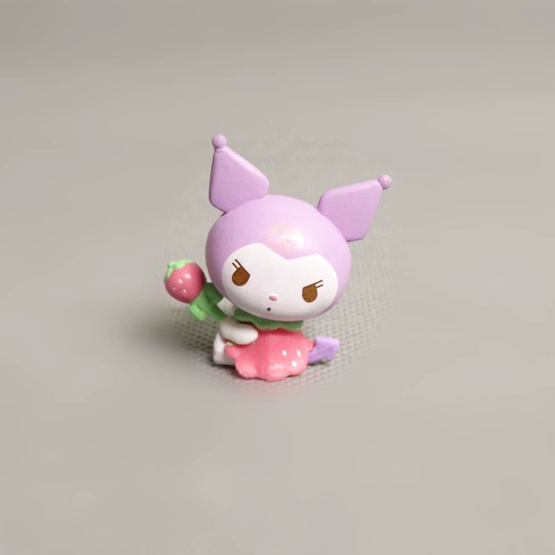 Strawberry dress-up, little sheep, frog doll figure doll scene decorative ornament