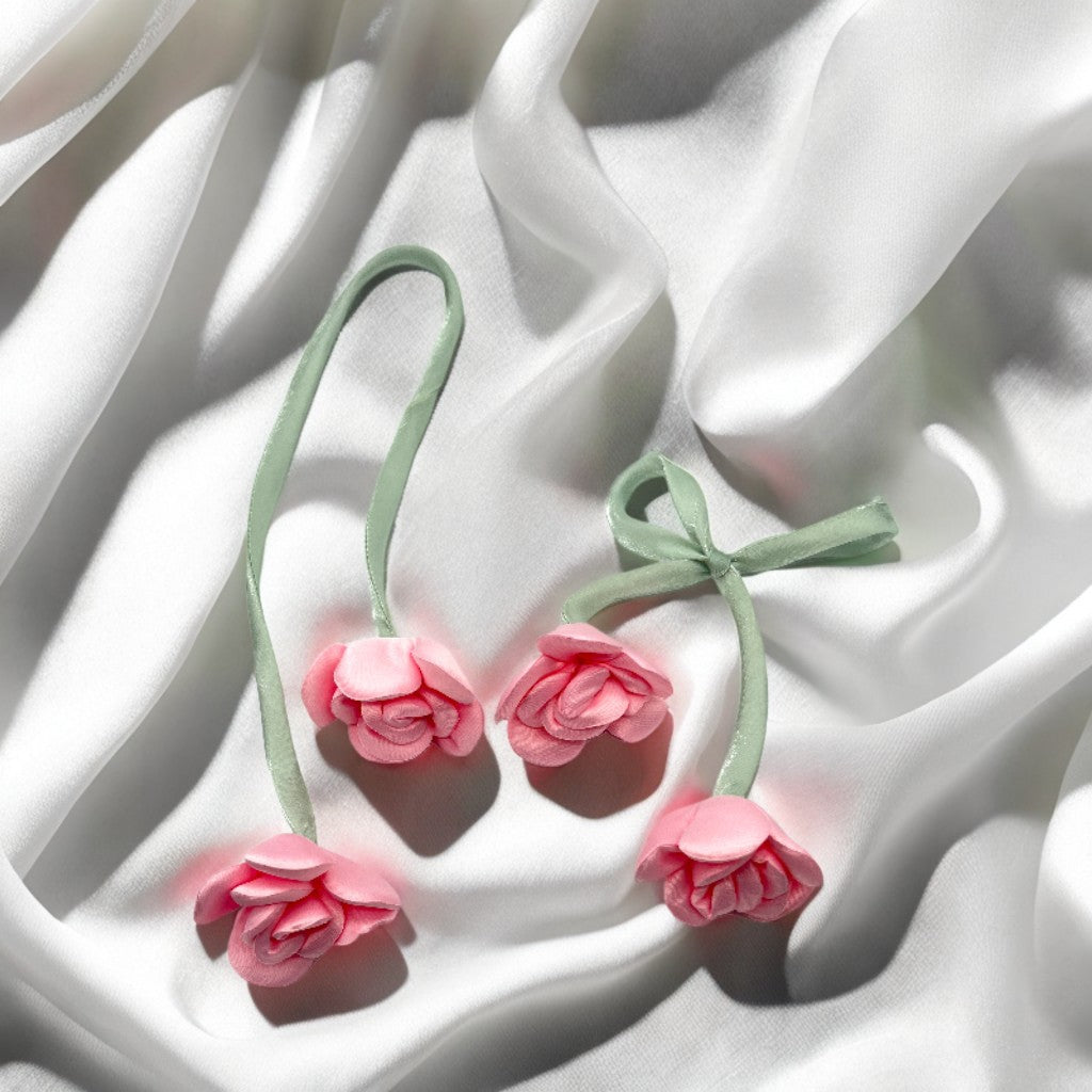 Fabric double-headed bud three-dimensional rose