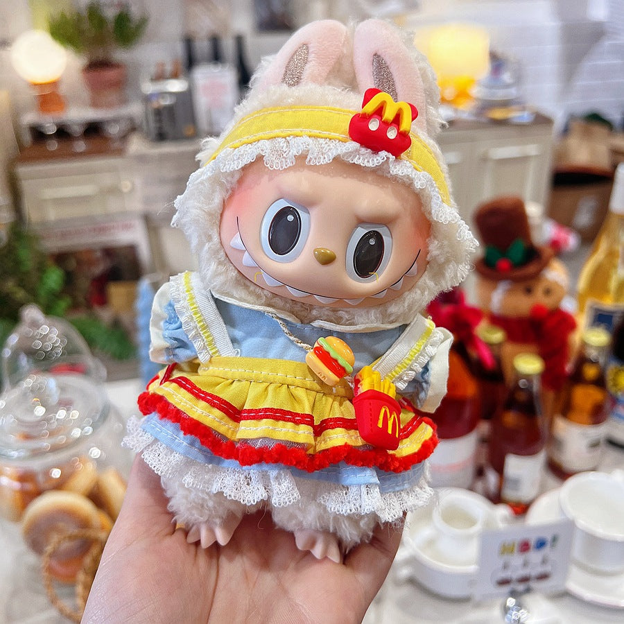 17Cm labubu baby clothes generation vinyl face pendant plush doll for clothes set wholesale price