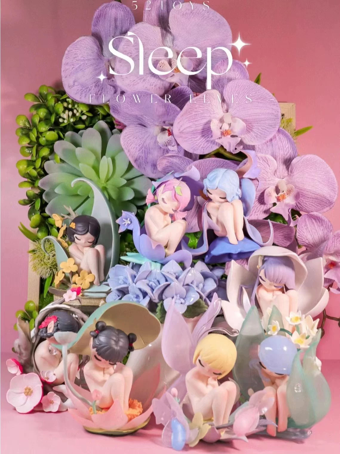 Sleeping Flower Elf series figure ornament