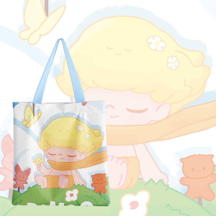 Dimmo cartoon cute ins wind self-printed canvas bag