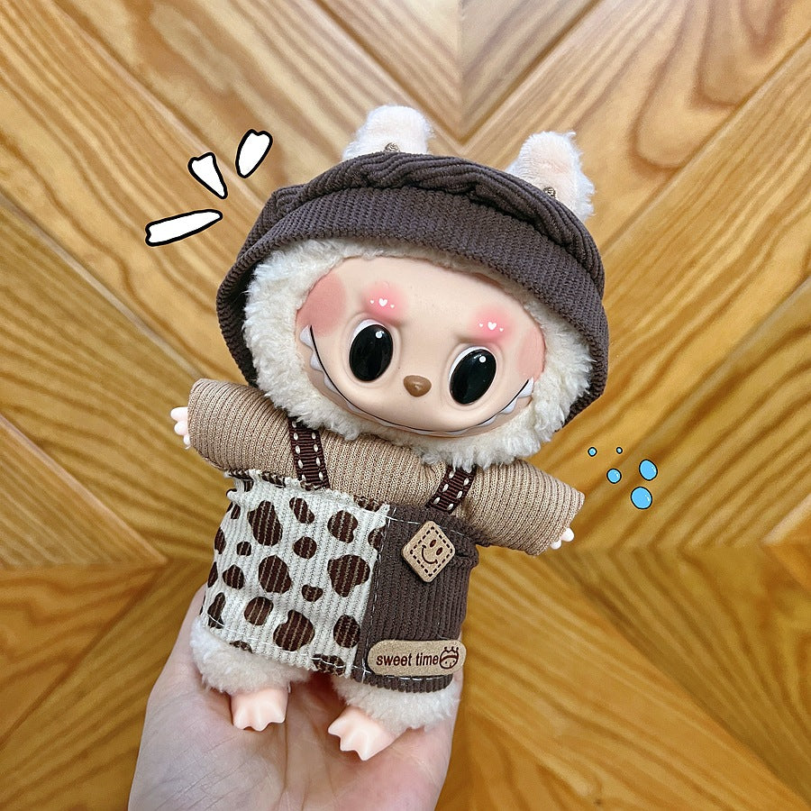 17Cm labubu baby clothes generation vinyl face pendant plush doll for clothes set wholesale price