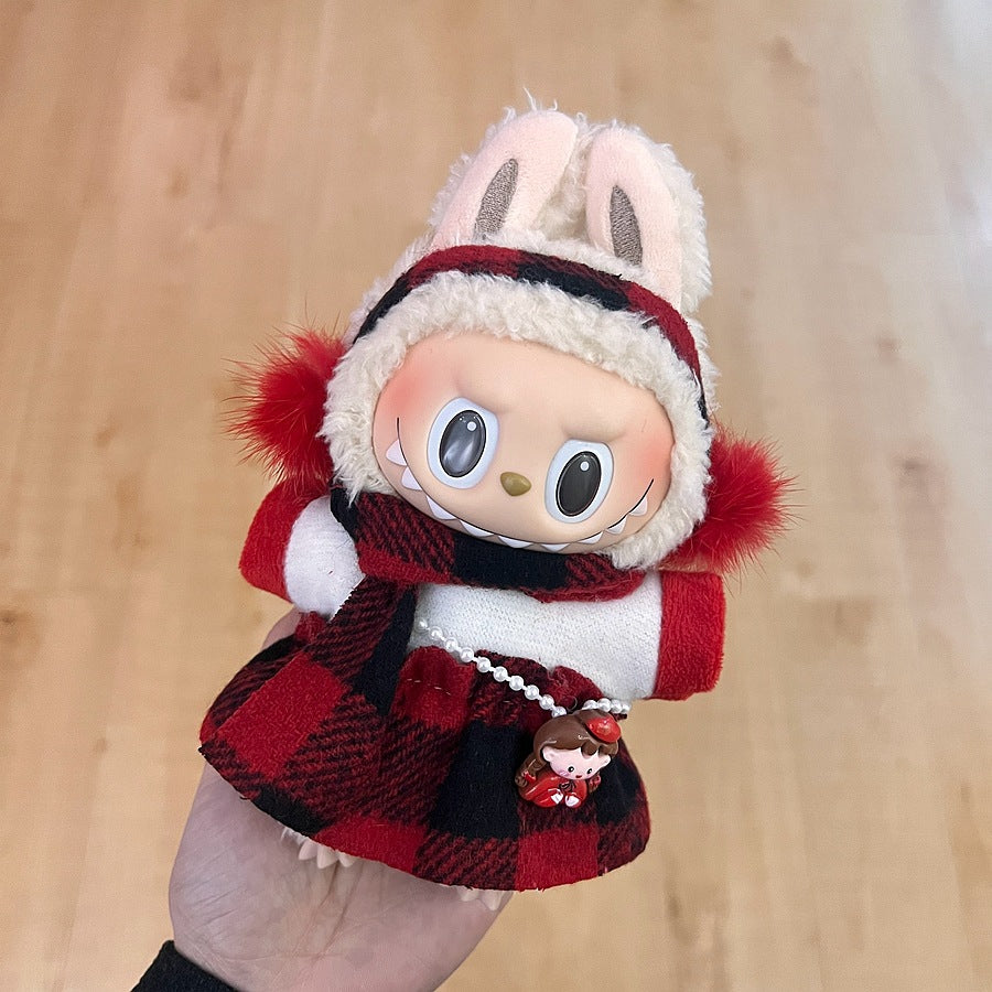 17Cm labubu baby clothes generation vinyl face pendant plush doll for clothes set wholesale price