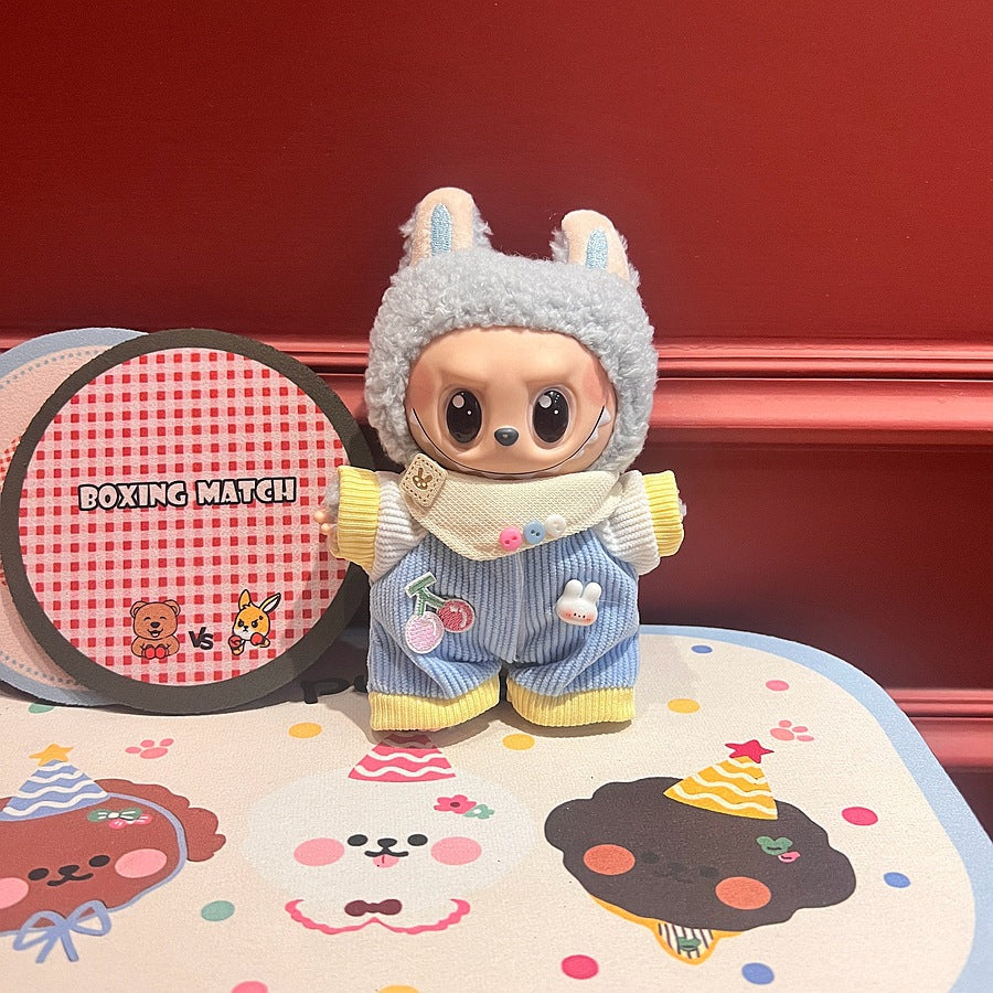 17Cm labubu baby clothes generation vinyl face pendant plush doll for clothes set wholesale price