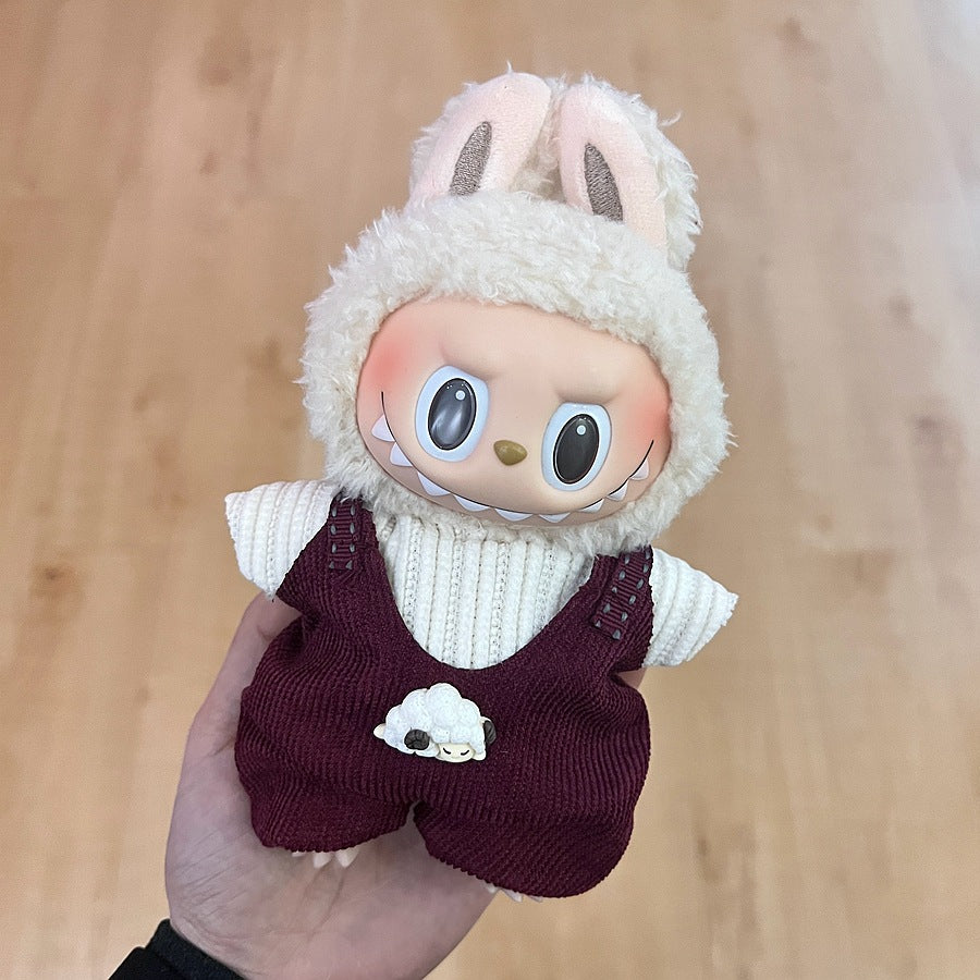 17Cm labubu baby clothes generation vinyl face pendant plush doll for clothes set wholesale price