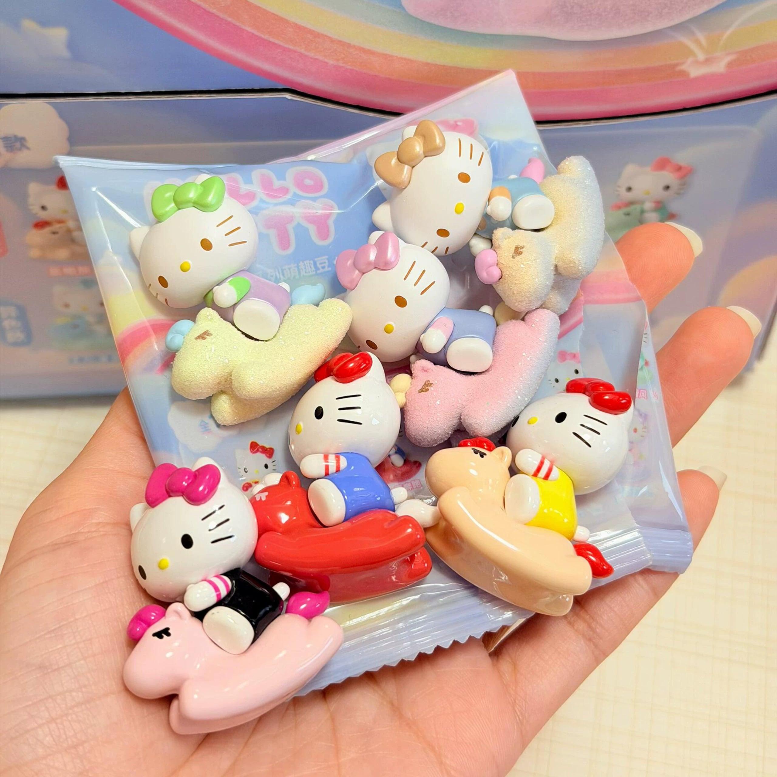 Sanrio childlike pony series cute bean hellokitty figure tide play cute ornament