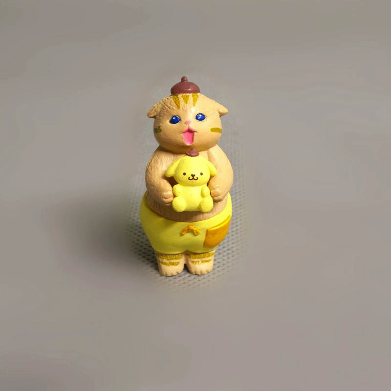 Cute drag cat, kitten doll DIY handmade, doll figure ornament