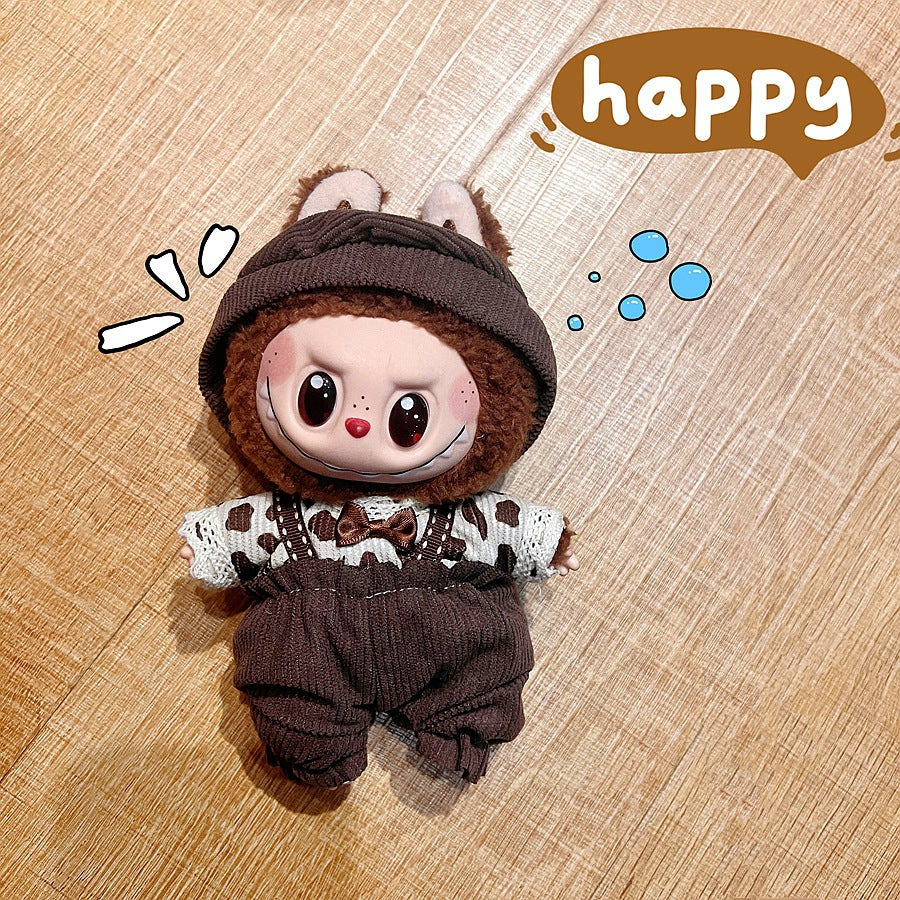17Cm labubu baby clothes generation vinyl face pendant plush doll for clothes set wholesale price