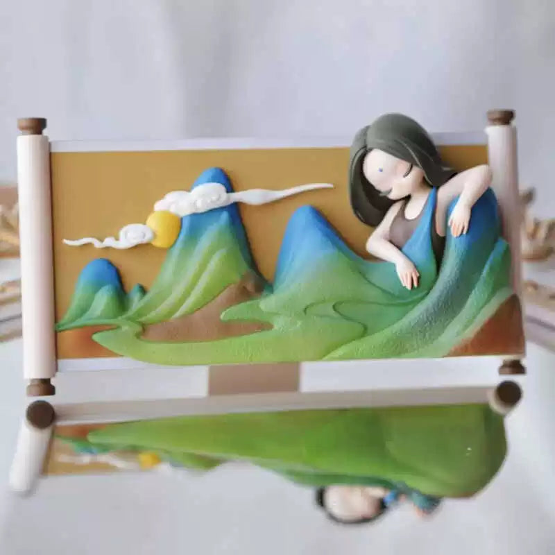 Sleep Oriental Picture Roll Series National Style Tide Play Figure Refrigerator Sticker Cute Gift Ornament