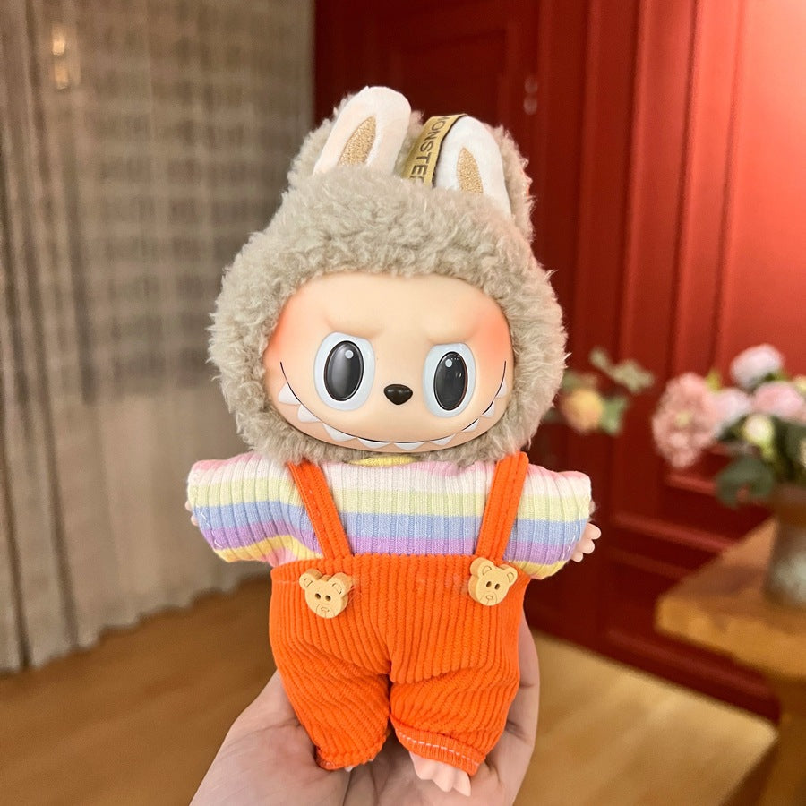 17Cm labubu baby clothes generation vinyl face pendant plush doll for clothes set wholesale price