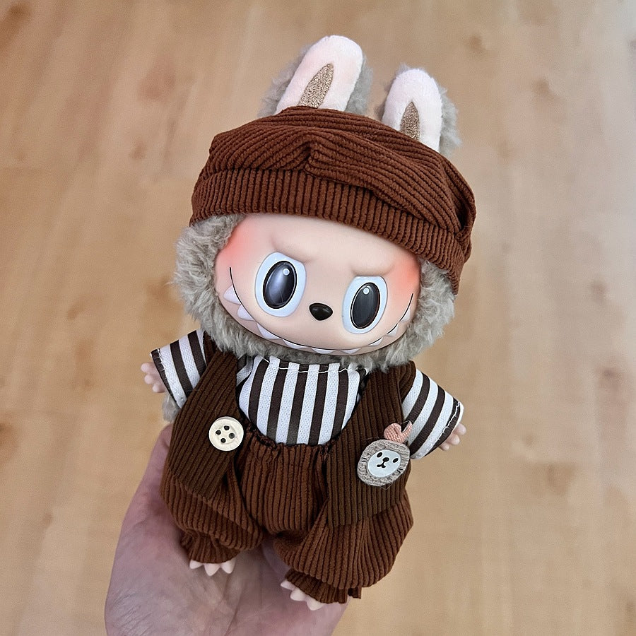 17Cm labubu baby clothes generation vinyl face pendant plush doll for clothes set wholesale price