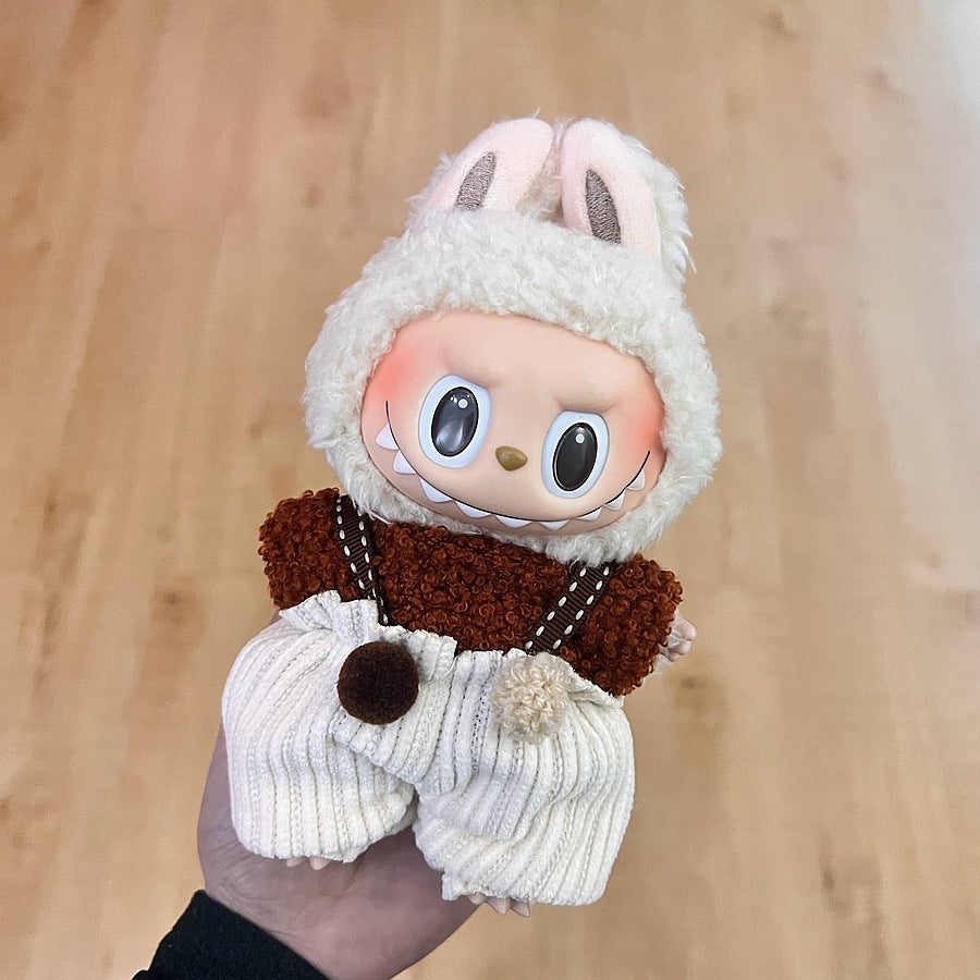 17Cm labubu baby clothes generation vinyl face pendant plush doll for clothes set wholesale price