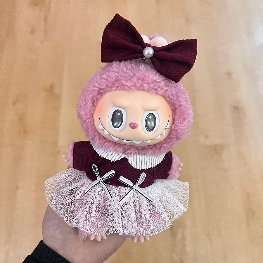 17Cm labubu baby clothes generation vinyl face pendant plush doll for clothes set wholesale price