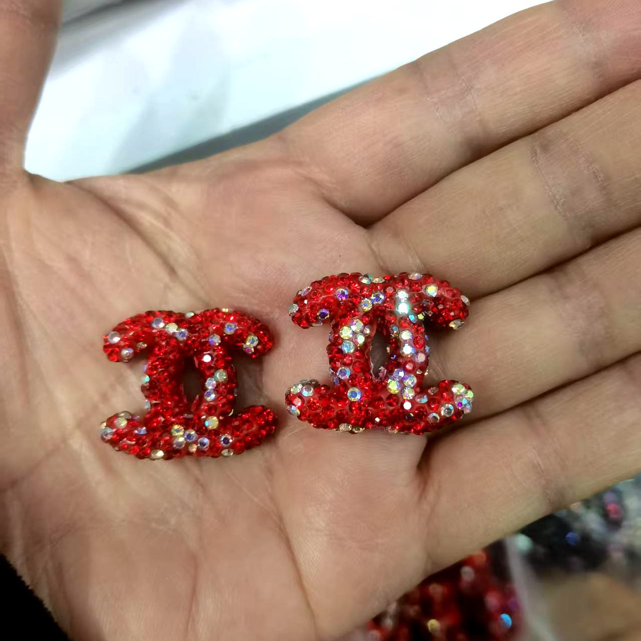 Terracotta Rhinestone Double C