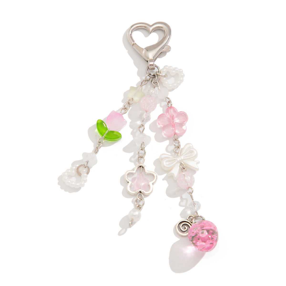 Love-shaped strawberry pendant, keychain, mobile phone chain, lanyard.