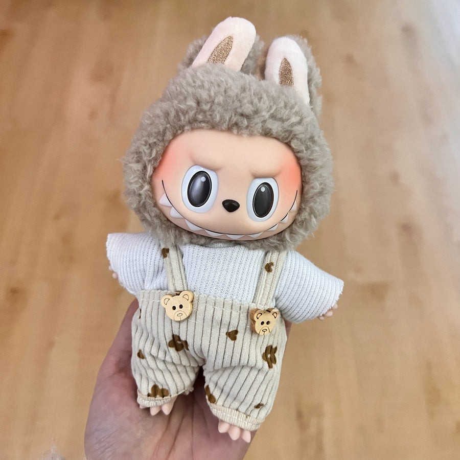 17Cm labubu baby clothes generation vinyl face pendant plush doll for clothes set wholesale price