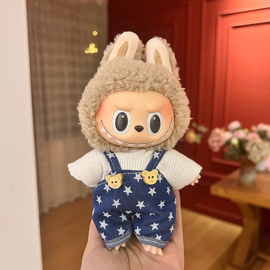 17Cm labubu baby clothes generation vinyl face pendant plush doll for clothes set wholesale price