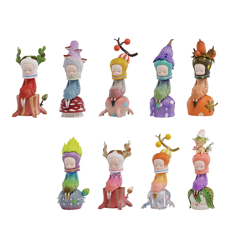 Gu Mushroom Sleeping Forest Series figurine girl ornaments