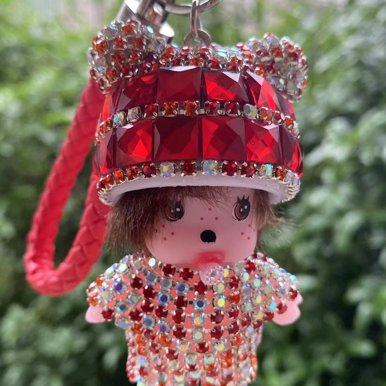 Monchi leather rope keychain