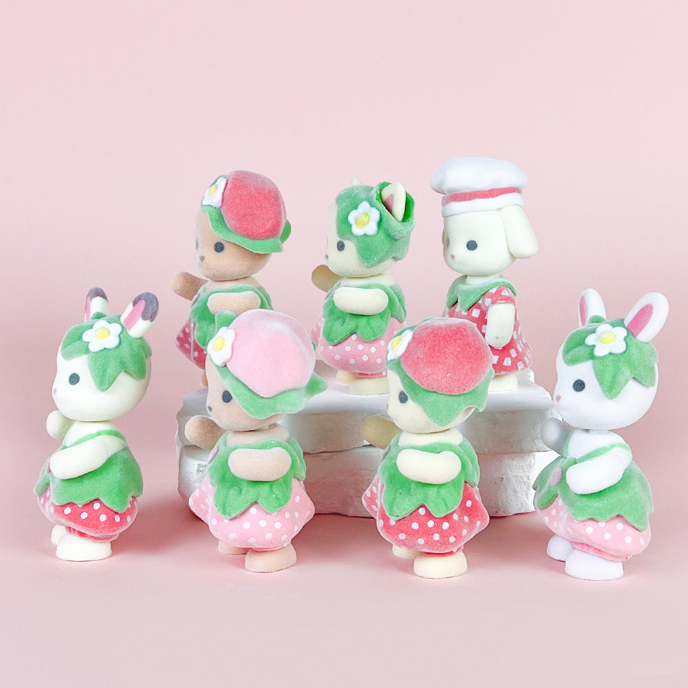New Semper family flocking version cute doll strawberry babe cartoon rabbit