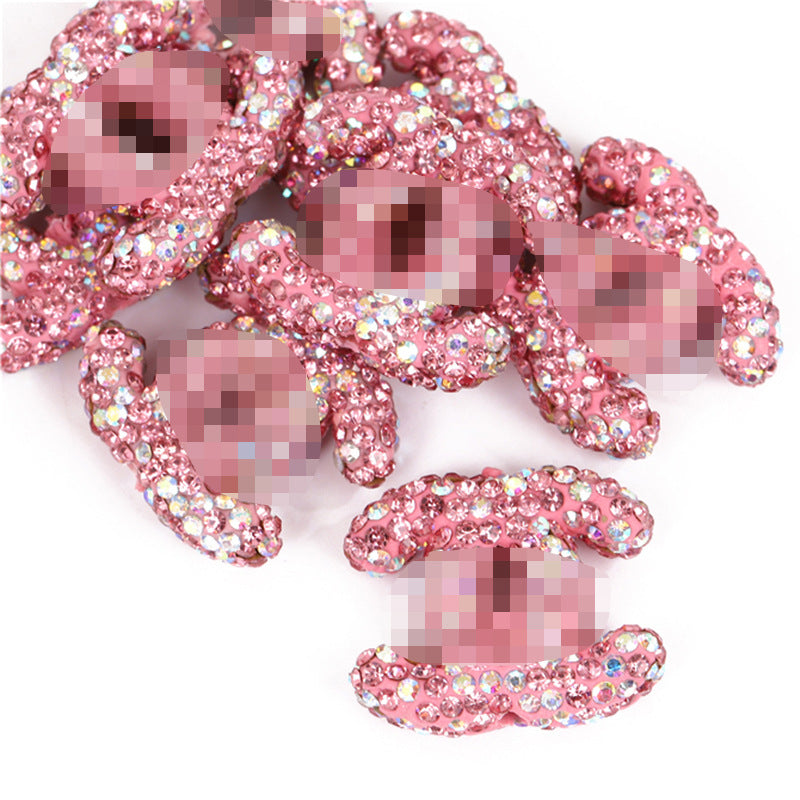 Terracotta Rhinestone Double C