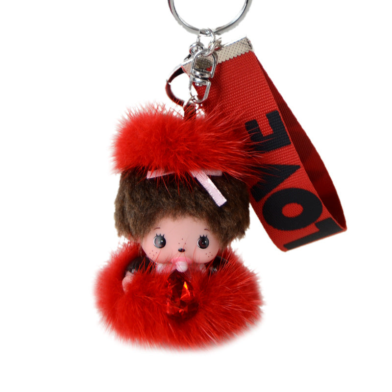 Mink Hair Monchi Keychain