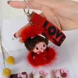 Mink Hair Monchi Keychain