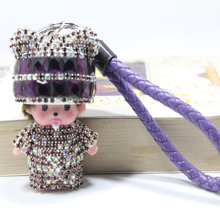 Monchi leather rope keychain