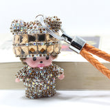 Monchi leather rope keychain