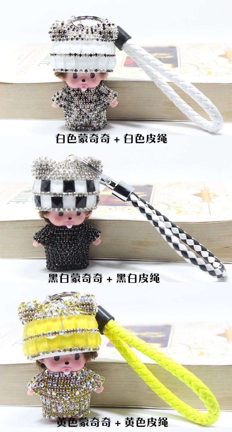 Monchi leather rope keychain