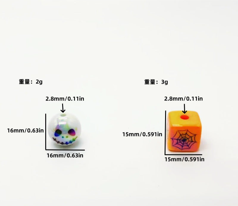 Acrylic Halloween beads DIY bead pen mobile phone chain keychain accessories