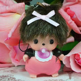 Striped monchichi doll with hat