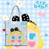 Crying baby tote bag