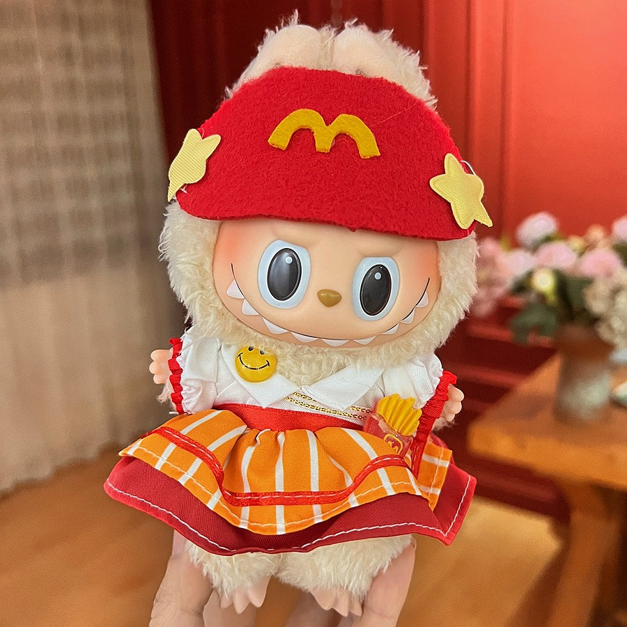 17Cm labubu baby clothes generation vinyl face pendant plush doll for clothes set wholesale price
