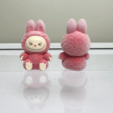 Gradual change color mini flocking labubu