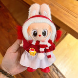Only clothes are suitable for Labubu baby clothes, one, two and three generations labubu pendant, plush doll sweater, Christmas baby clothes.