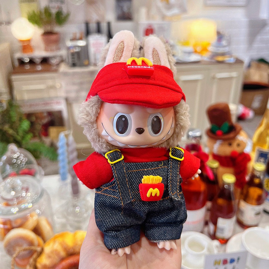 17Cm labubu baby clothes generation vinyl face pendant plush doll for clothes set wholesale price
